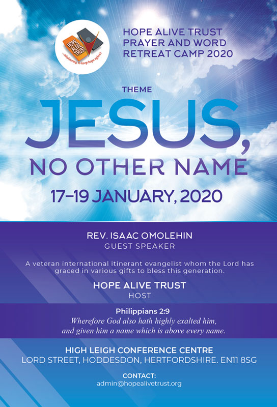 Hope Alive Trust Prayer and Word Retreat 2020
